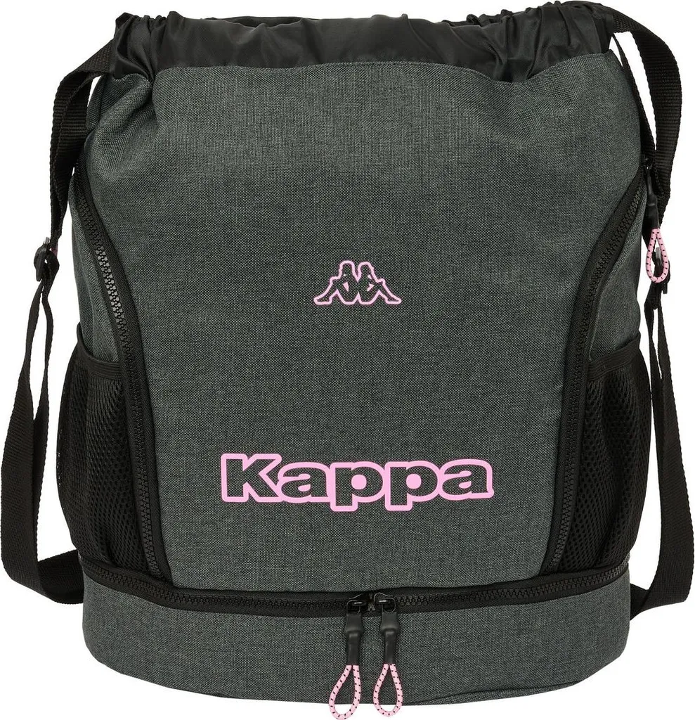 Sac à dos scolaire Kappa pour fille, coloris gris et rose, idéal sport