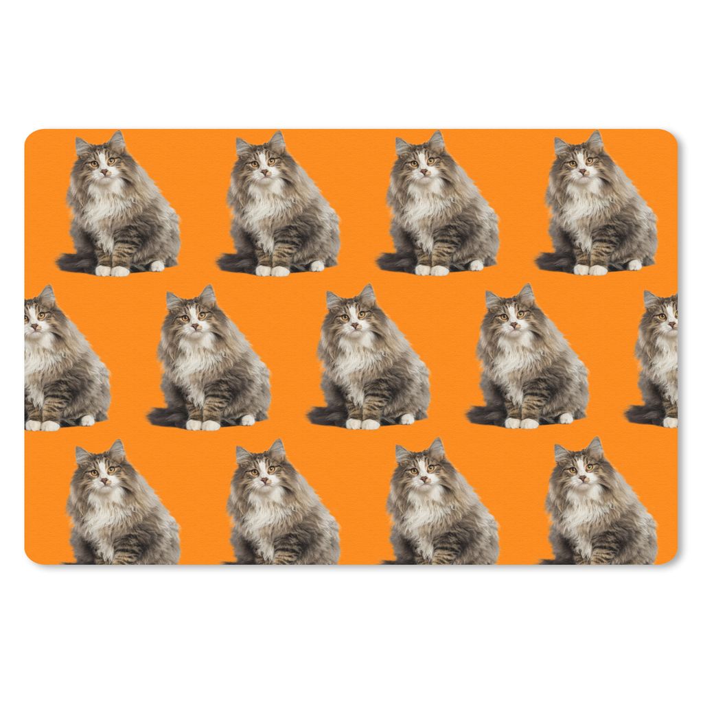 MuchoWow Schreibtischunterlage Haustier - Muster - Orange 60x40 cm - XXL Mauspad - Großes Mauspad