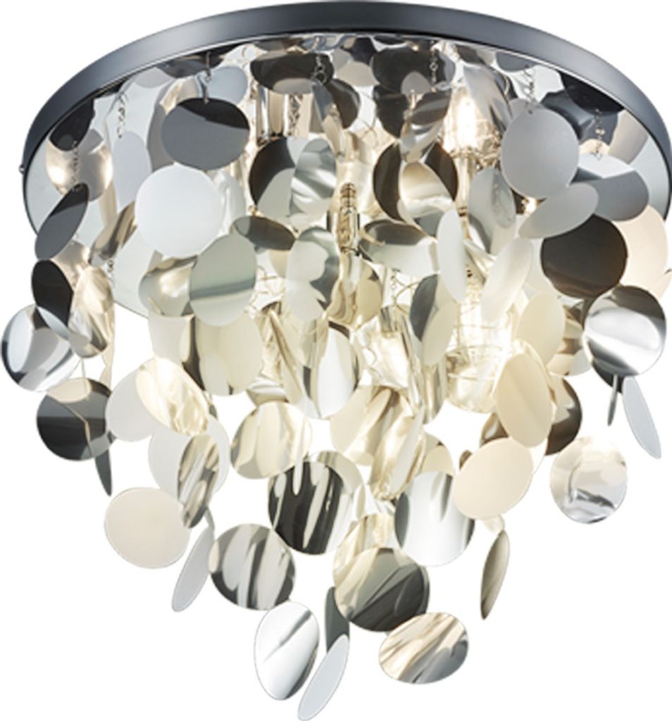 Deckenlampe, chrom, Behang silber, 55 cm LUCCA