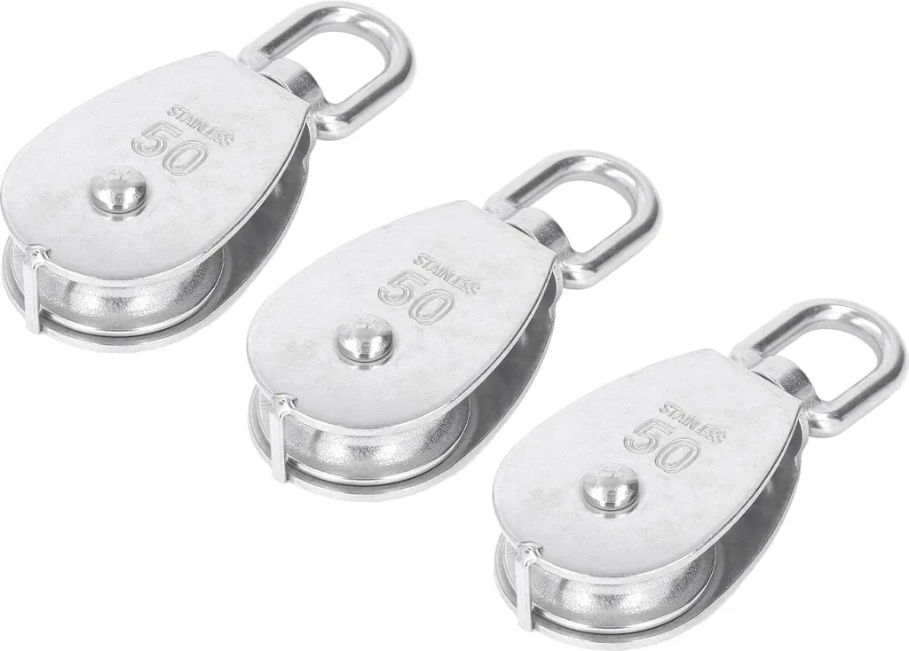 Kit 3 blocs à roulettes 400kg inox pour levage de ponts de bateaux