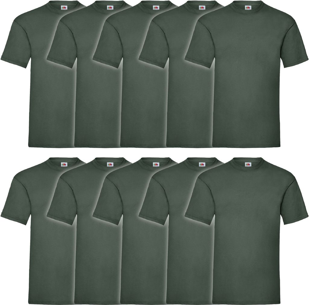 10er Pack Fruit of the Loom Valueweight T-Shirt Farbe: flaschengrün Größe: 2XL