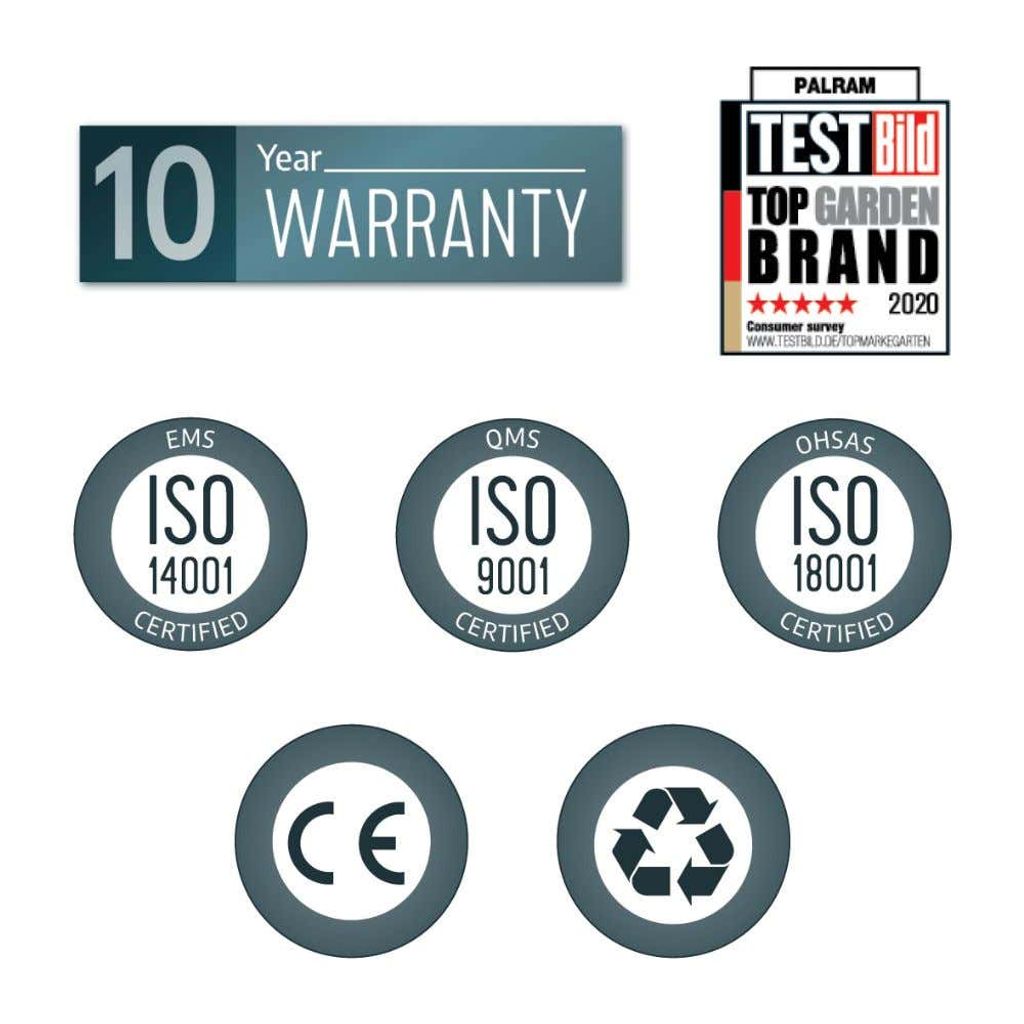 Canopia by Palram Palram - Canopia Ledro geschlossener Pavillon aus Metall Gartenpavillon Gartenhütte Gartenlaube