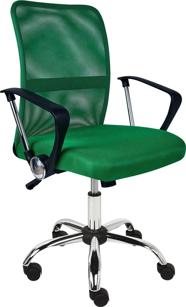 Chaise de bureau pour télétravail pivotante et réglable en hauteur verte