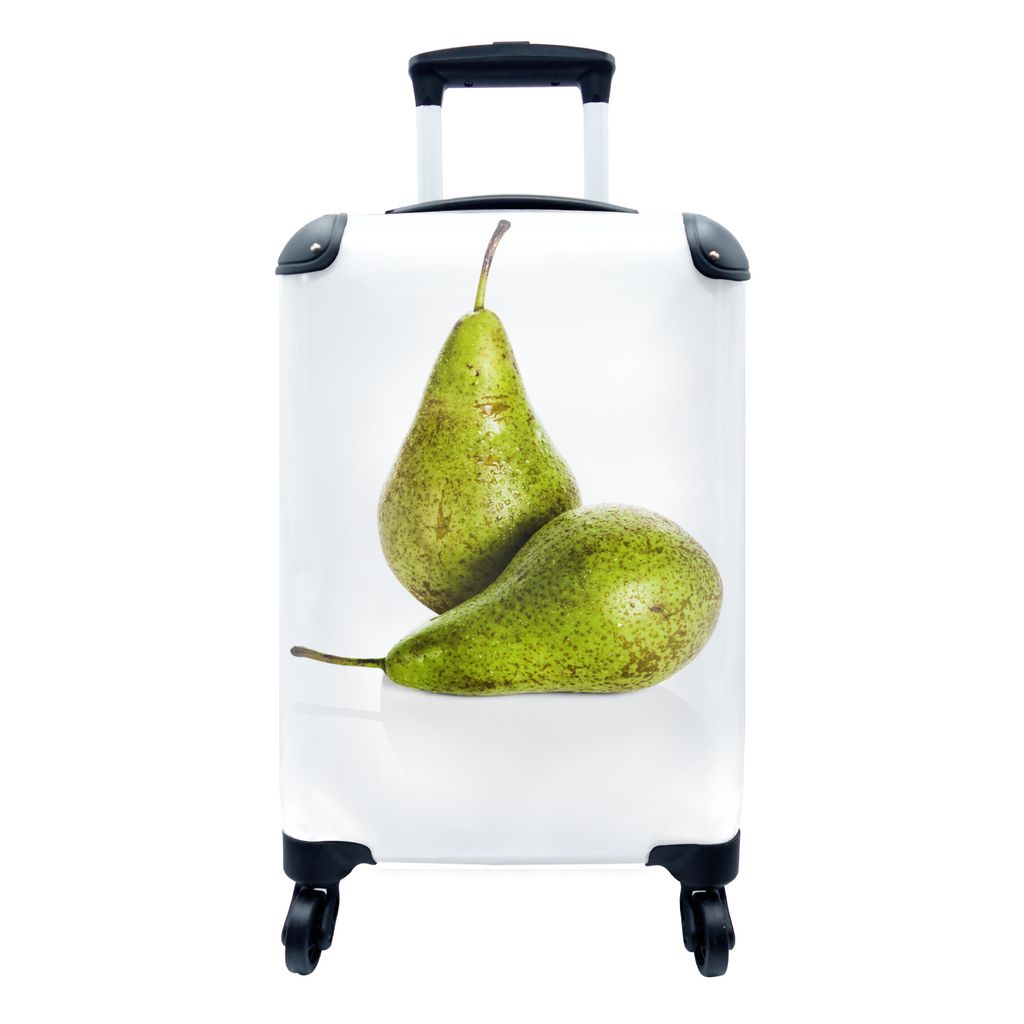 MuchoWow Koffer Handgepäck Trolley Rollkoffer Kleine Reisekoffer mit 4 Rollen - Zwei grüne Birnen - Cabin Size < 55x40x23 cm & 55x40x20 cm - Fo...