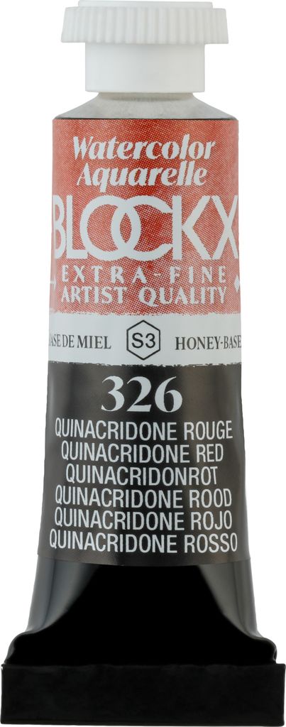 Blockx 3x Aquarellfarbe, Quinacridonrot - Tube 5ml - Quinacridon Rot 43326BXC