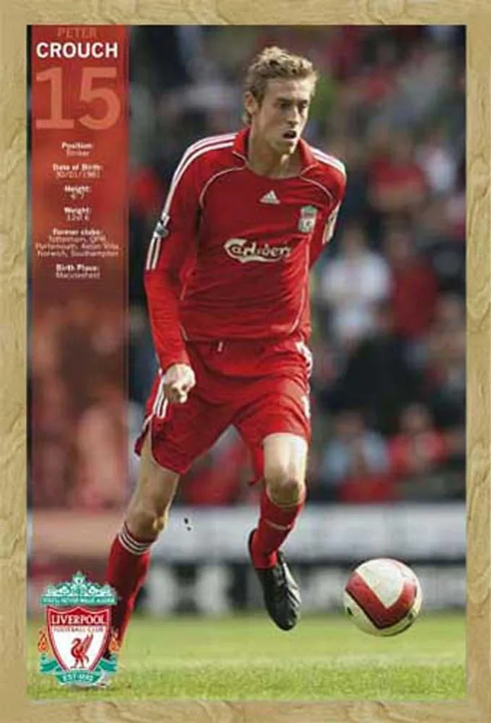 Poster Liverpool Peter Crouch con Cornice Faggio Maxi MDF Shinsuke