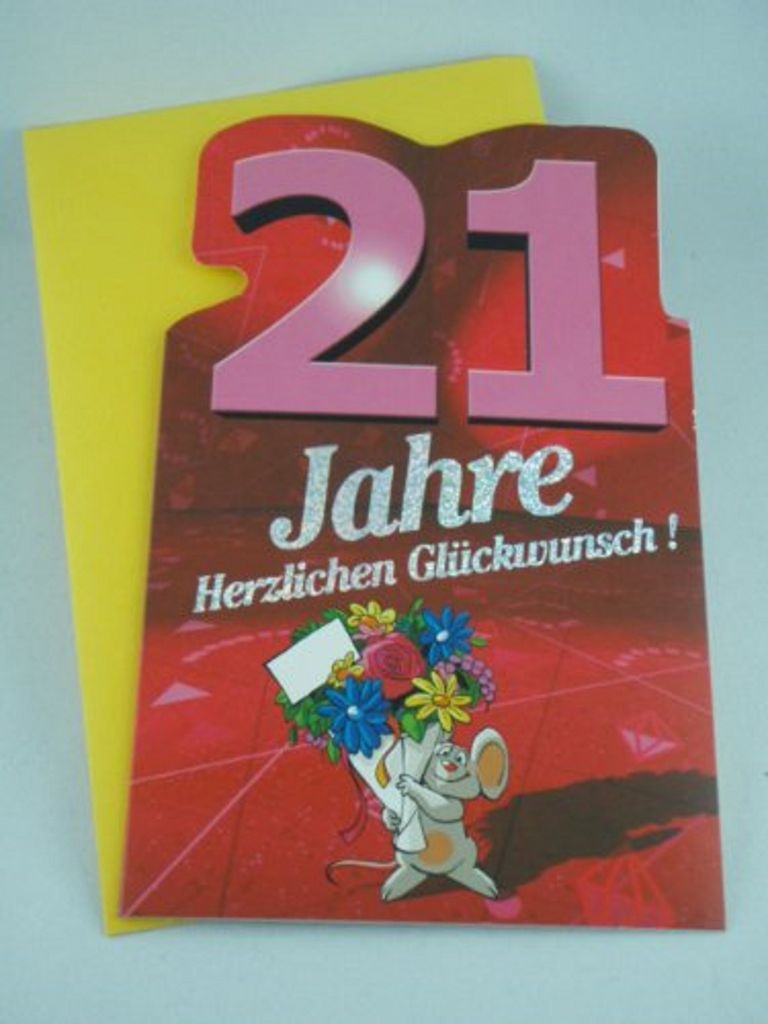 Hallmark - 91557 - Klappkarte, Geburtstag, 21 Jahre, mit Produktbild 