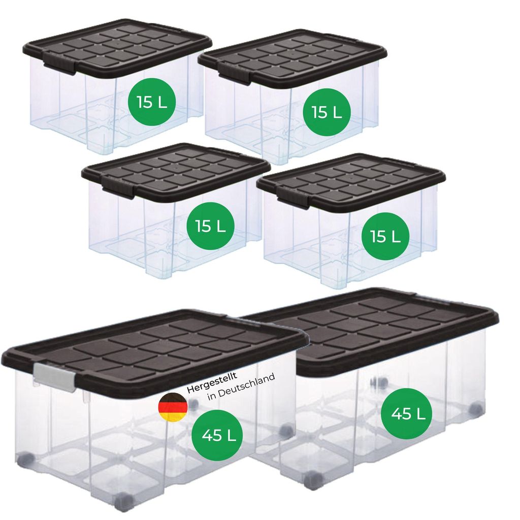 Novaliv 6  tlg Sparset Aufbewahrungsboxen mit Deckel Produktbild 