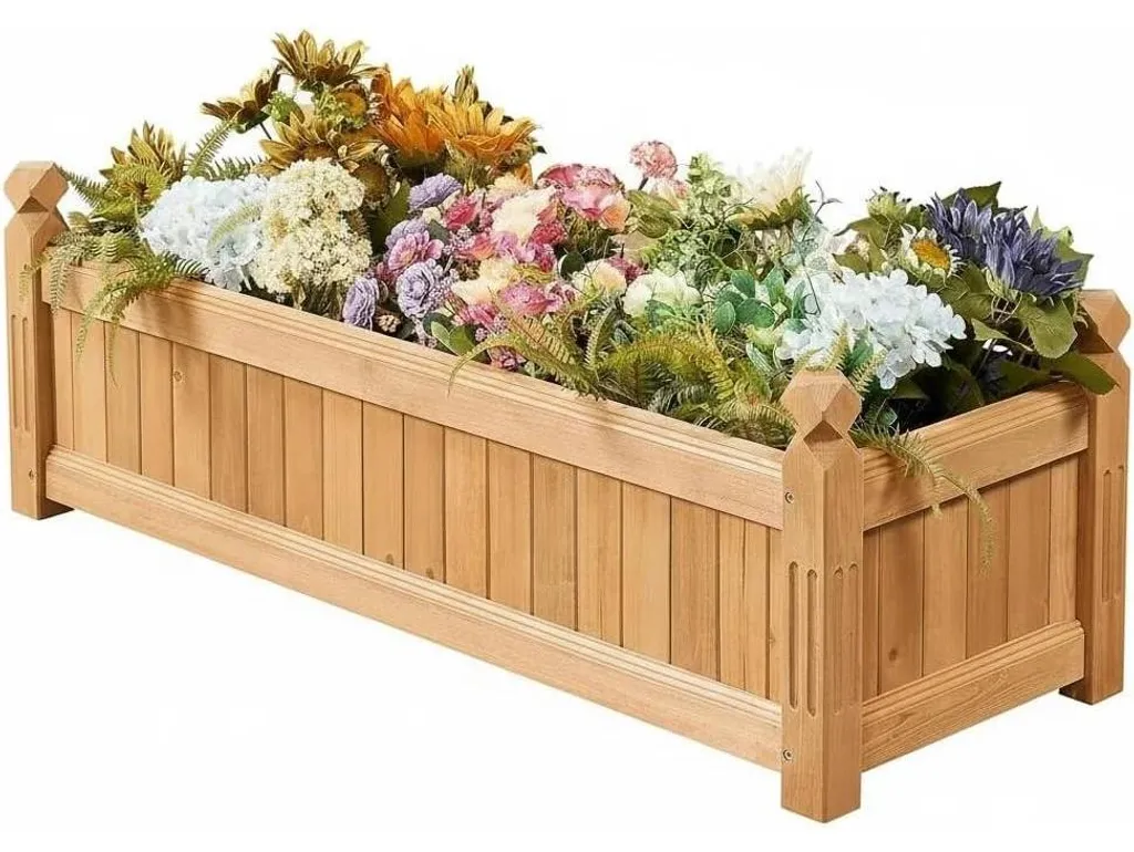 Jardinière bois robuste 100cm - Solution anti-nuisibles pour potager