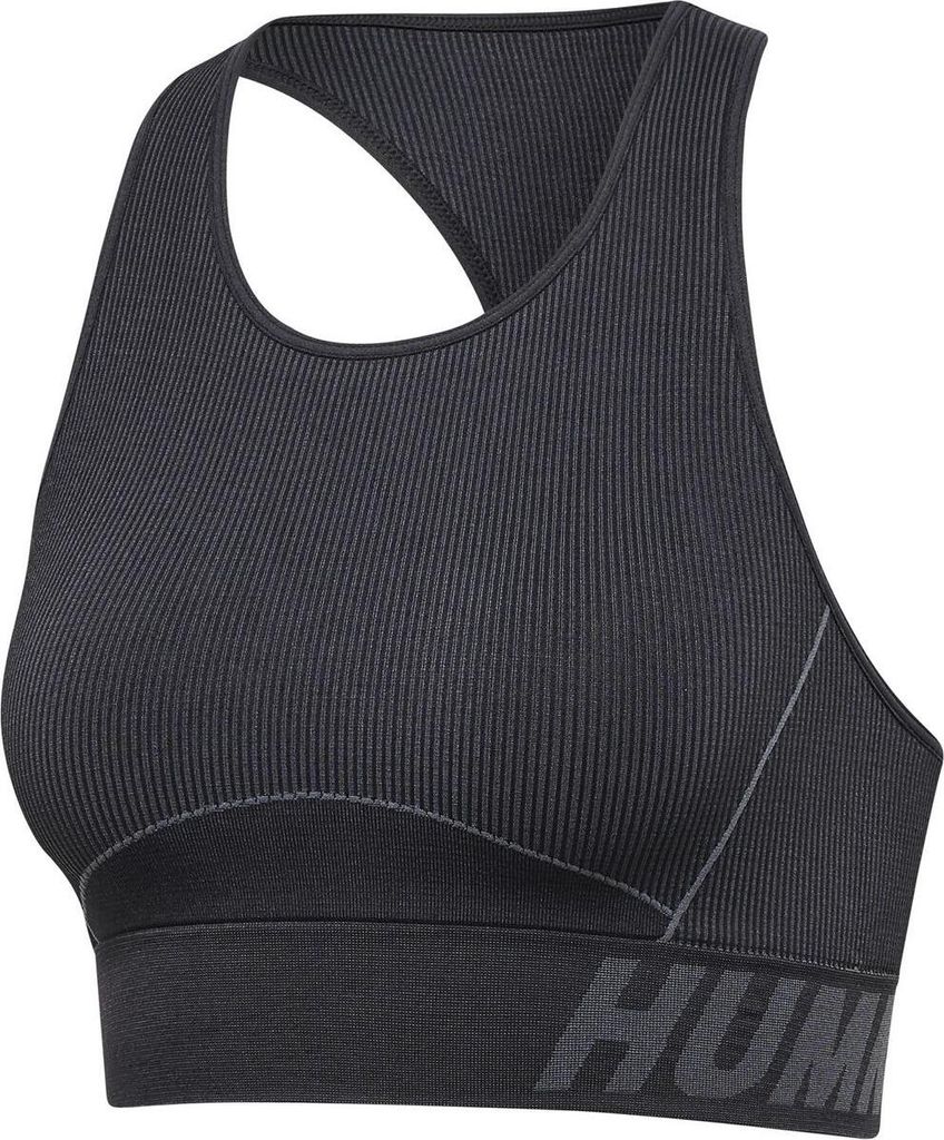 hummel hmlTE CHRISTEL Seamless Sport-Top Damen black/asphalt melange XS