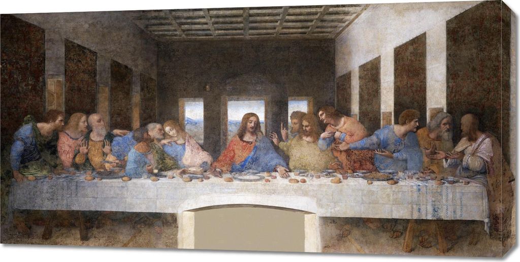 Bild 100x50cm Das letzte Abendmahl, Da Vinci Vintage für das Wohnzimmer
