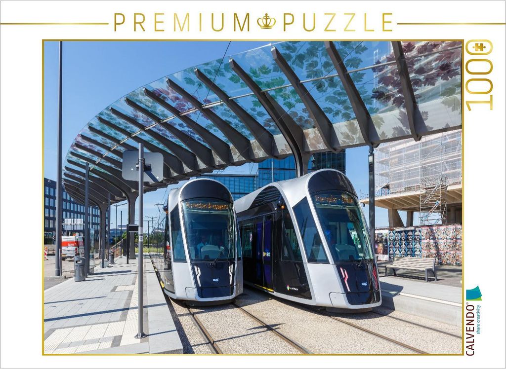 CALVENDO Puzzle Tram Luxemburg | 1000 Teile Lege-Größe 64x48cm Foto-Puzzle für glückliche Stunden