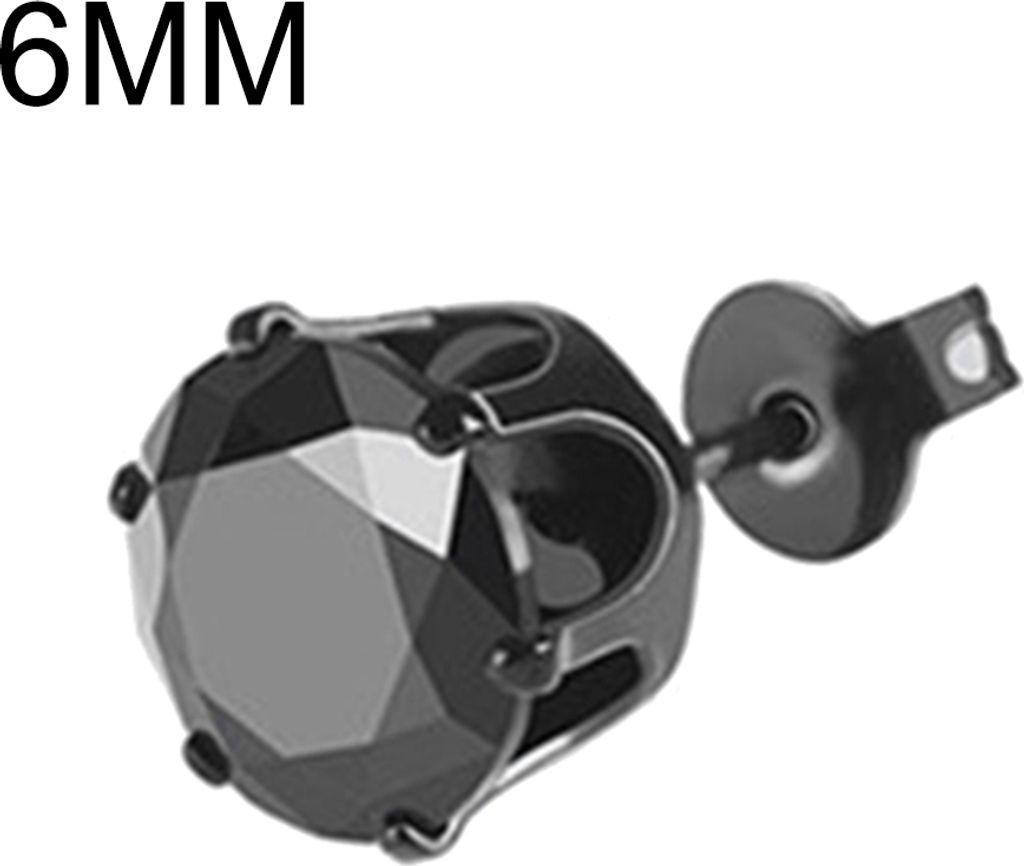 1 Stück Punk Herren Damen 6/8 mm schwarz sechs Klaue Zirkonia Ohrstecker Schmuck-6mm