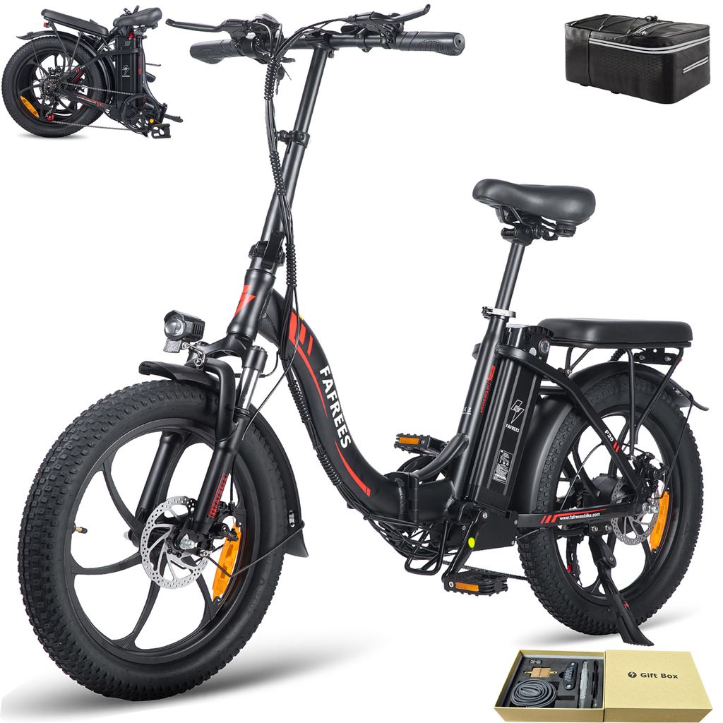 E-bike klapprad 20 zoll Pannensichere Reifen Rostfreie Produktbild 1