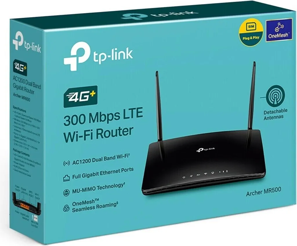 Routeur 4G+ Archer MR500 AC1200 avec WiFi Bi-Bande et Ports Full Gigabit