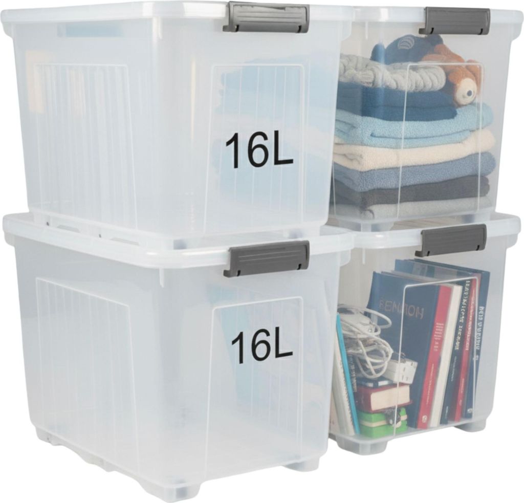 Plastard 4er-Set Aufbewahrungsbox 16 L mit Deckel Rollen Produktbild 
