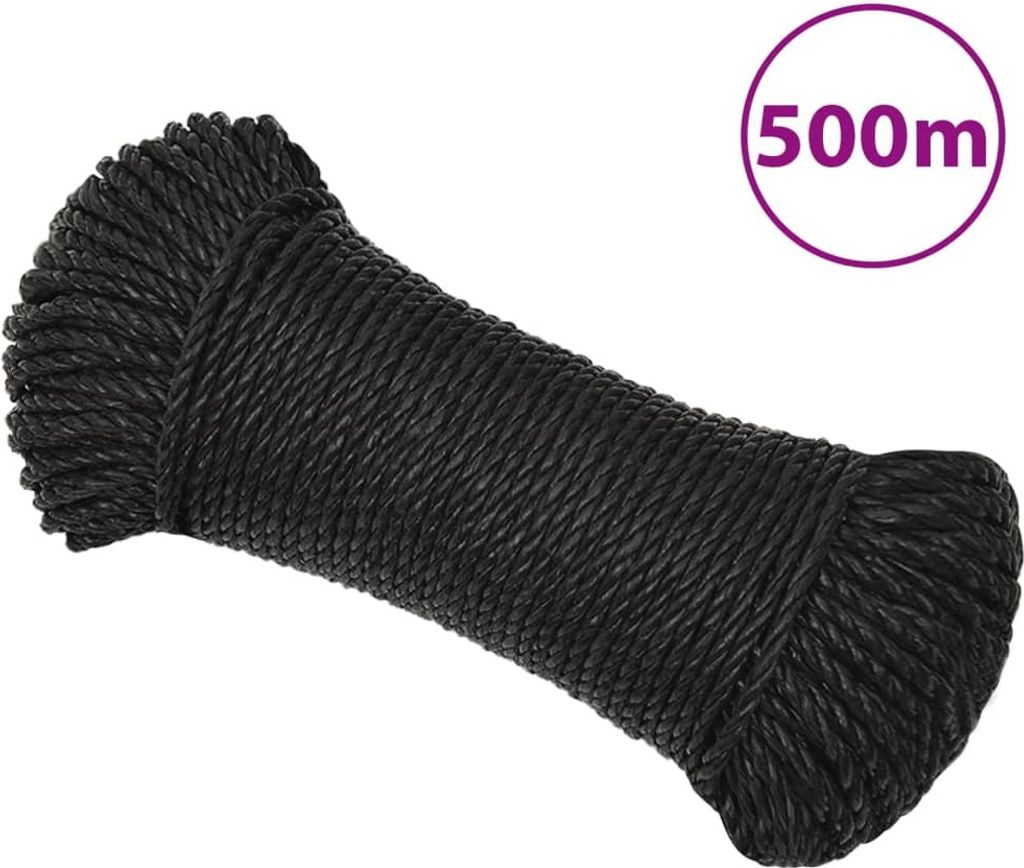 The Living Store Arbeitsseil Schwarz 3 mm 500 m Polypropylen