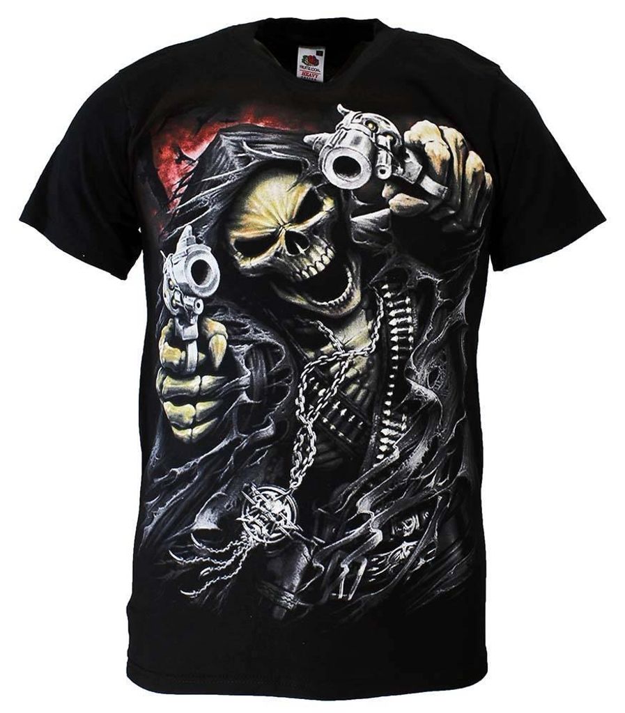 Reaper Skull T-Shirt „Two Guns“ - M