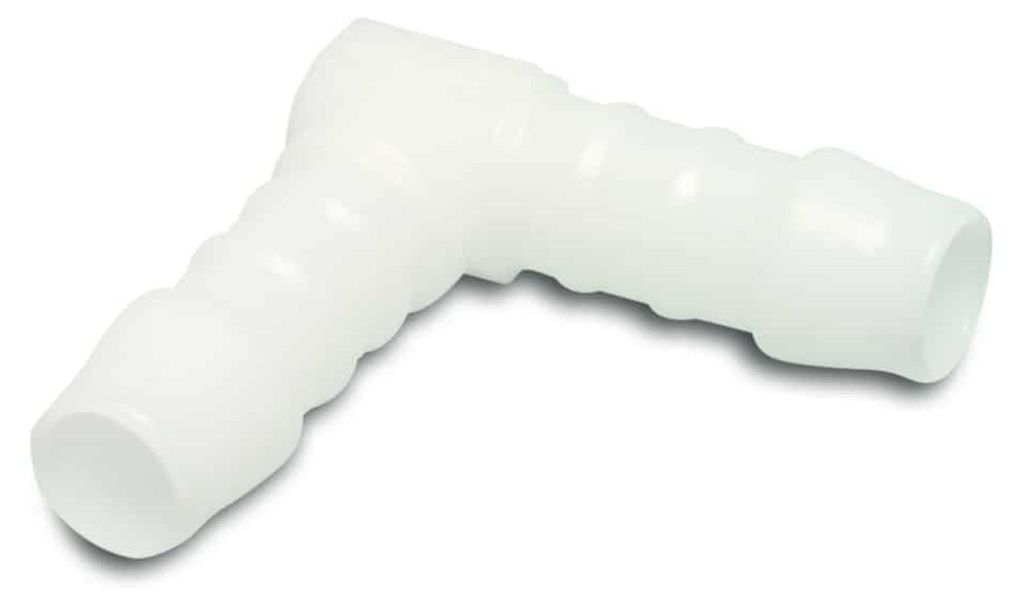 Raccordo Tubo 6mm, Gomito 90° in Plastica POM per Immagine del prodotto 