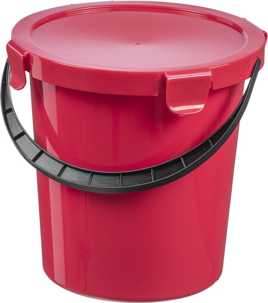 plast team Pflückeimer mit Deckel, 5 Liter, rot Produktbild 