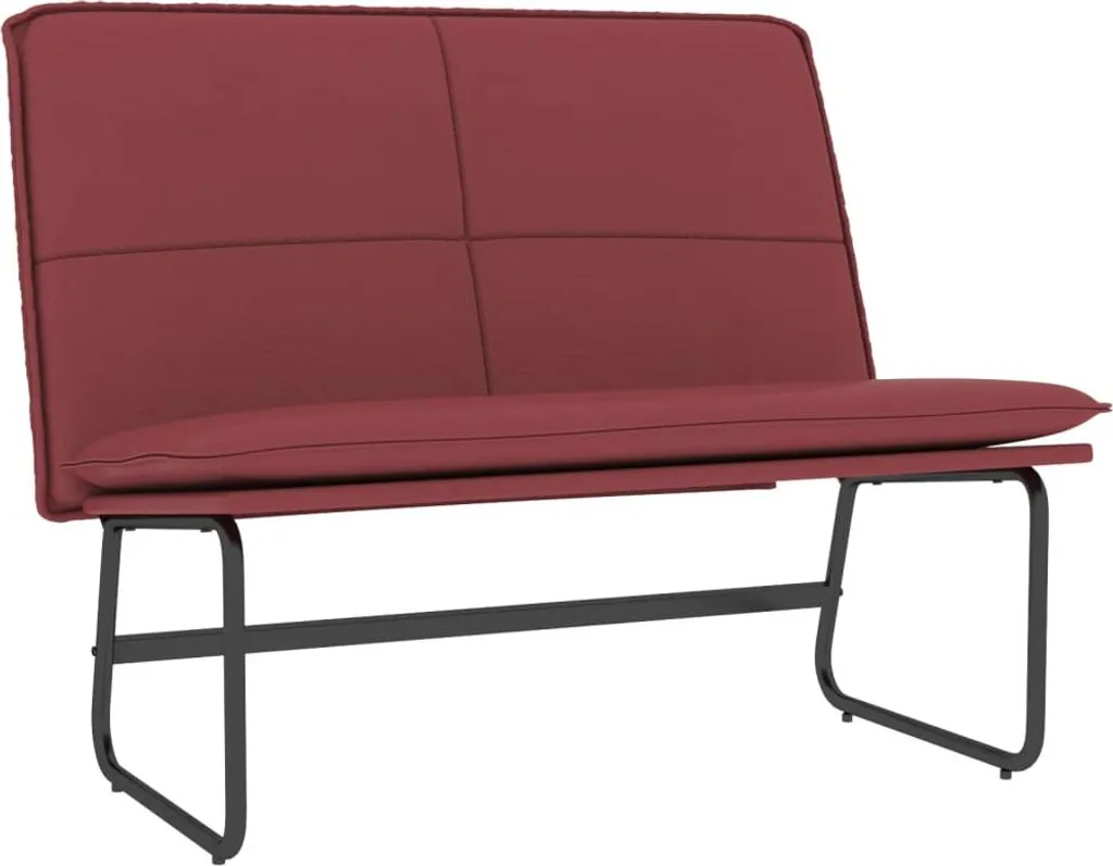 Banc en simili-cuir rouge vin 100 cm facile à nettoyer pour la maison
