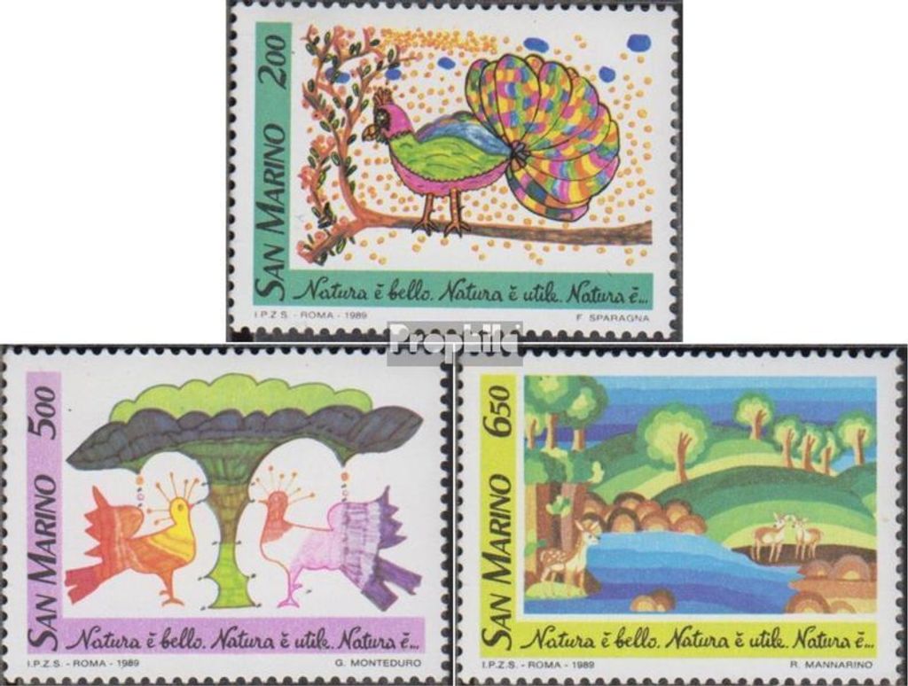 Briefmarken San Marino 1989 Mi 1409-1411 (kompl.Ausg.) postfrisch Naturschutz