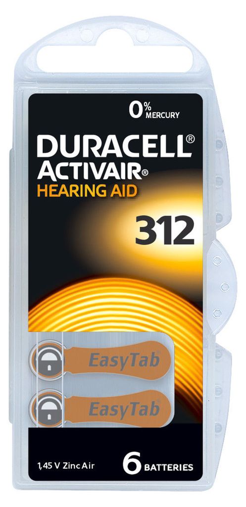 Duracell Hörgeraetebatterie ZA 312 6 St. - Batterie - Produktbild 