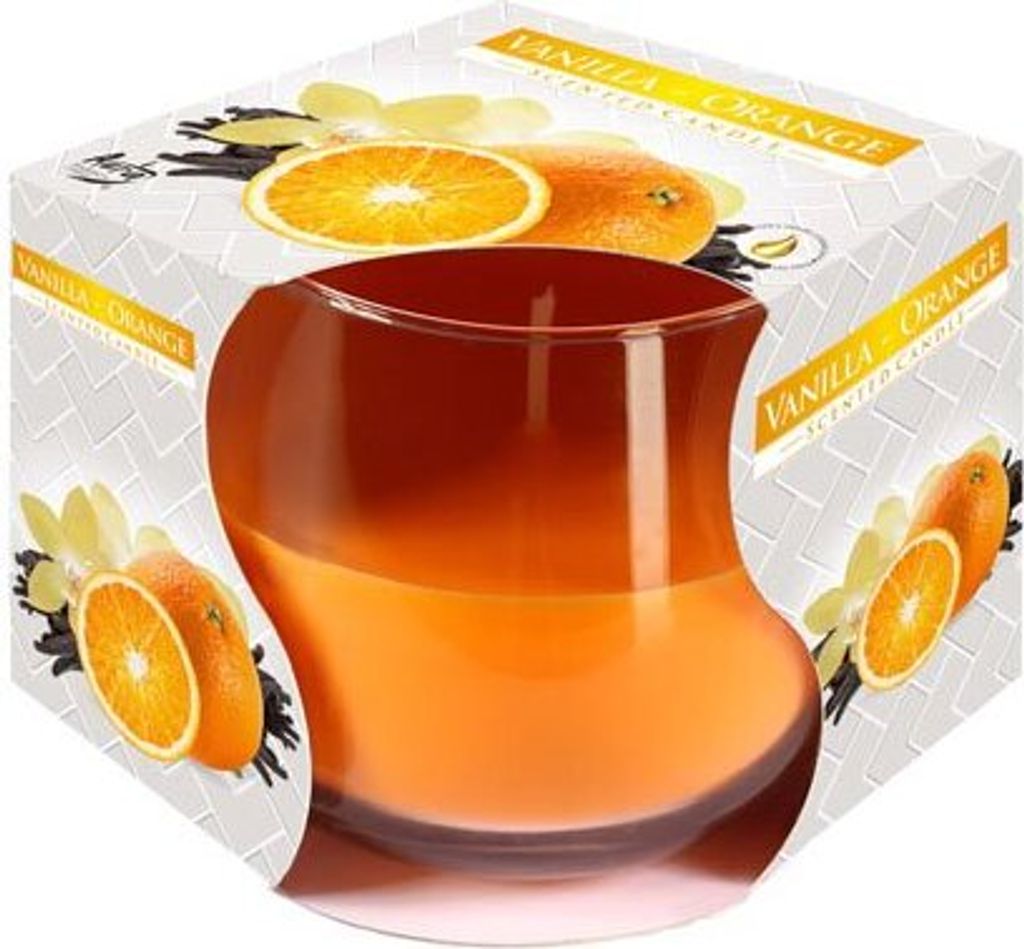Ct Scented Candle Glass Vanilla-oranged8xh7cm (6er Set)