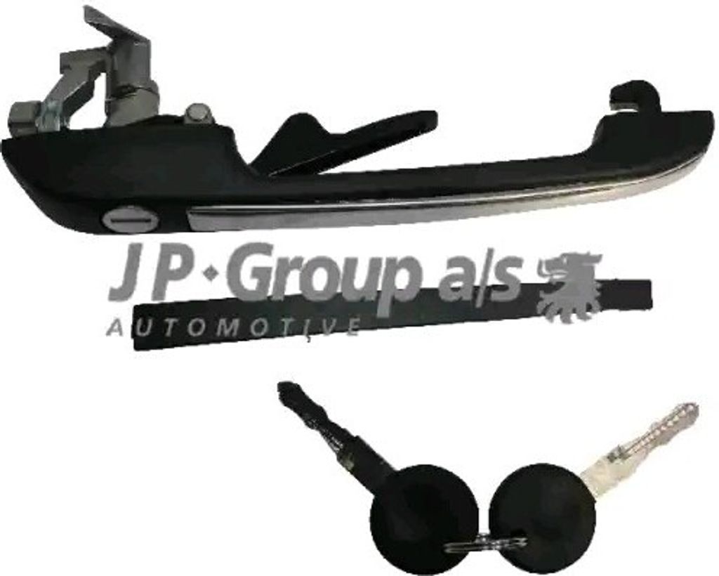 Türgriff mit Schlüssel außen vorne schwarz links JP