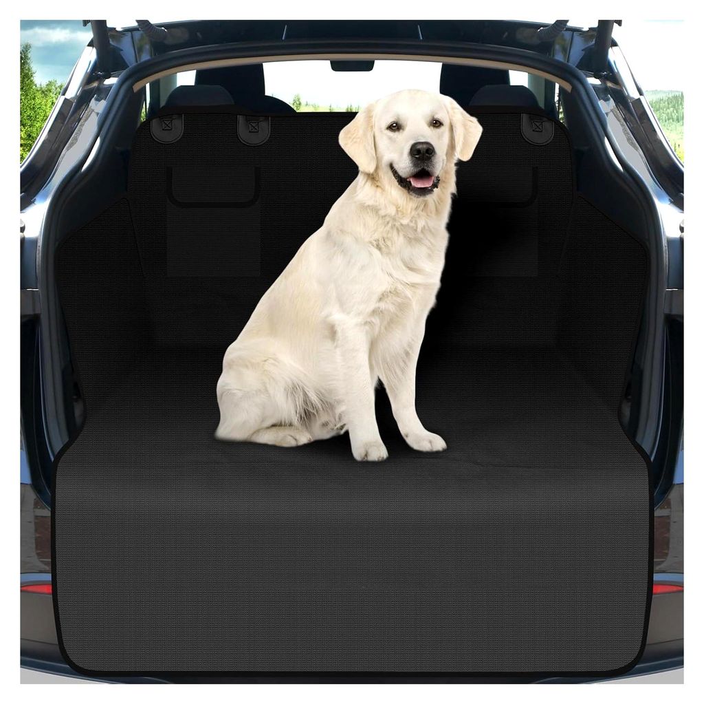 Kofferraumschutz für Hunde Universal 185x105cm Wasserdicht Kratzfest Kofferraum Schutzmatte für Hunde im Auto, SUV (Schwarz)