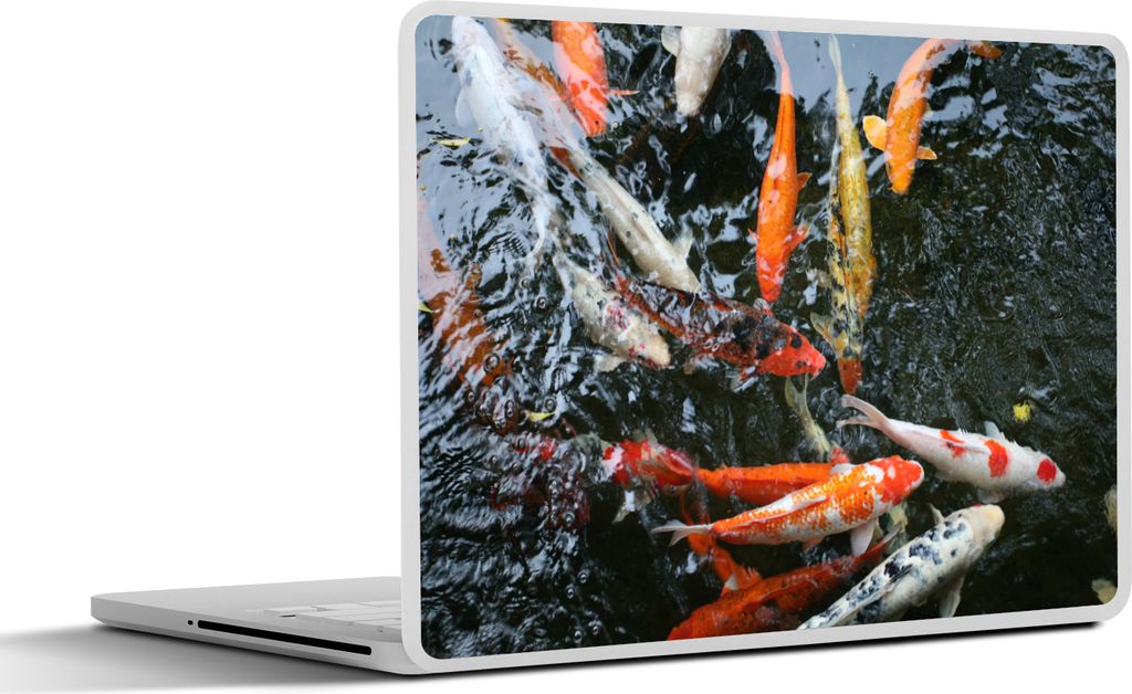 MuchoWow Laptop Aufkleber Sticker Cover Eine große Gruppe von Koi Karpfen 32.5x23.5 cm - Sticker für Laptop - Selbstklebend