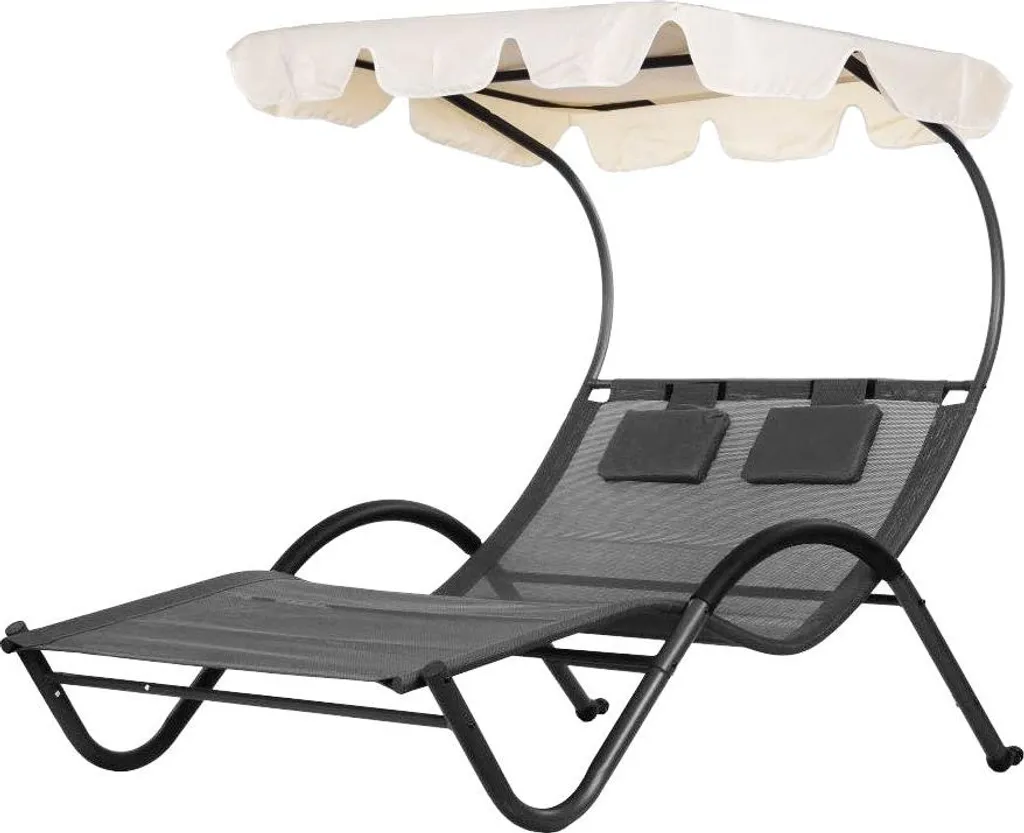 Chaise longue de jardin avec auvent Hamac pivotant MultiGarden Anthracite