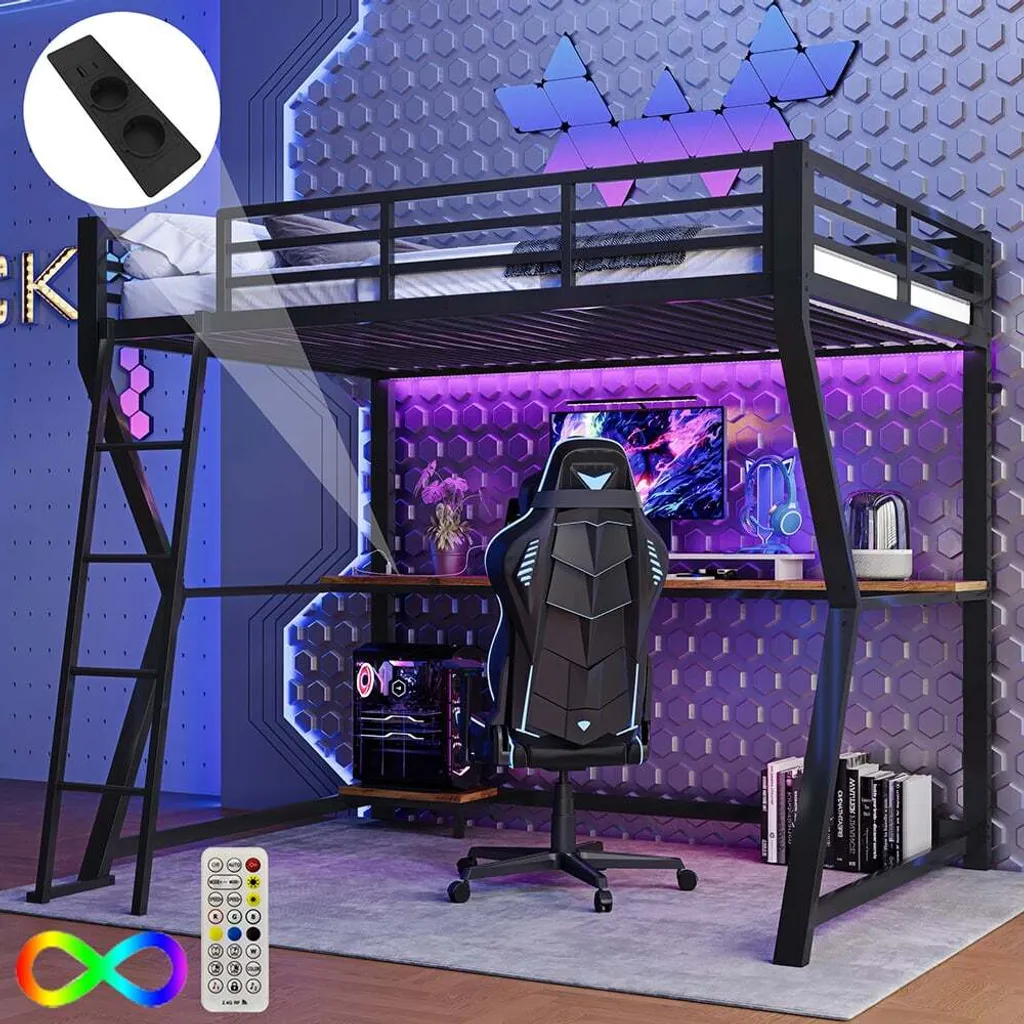 Finir le Désordre avec ce Lit Mezzanine Connecté et Bureau Intégré