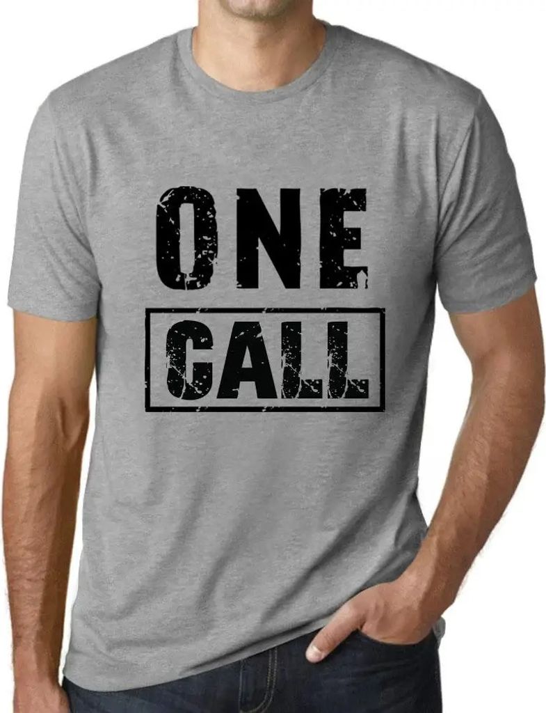Herren Grafik T-Shirt Ein Anruf – One Call – Öko-Verantwortlich Vintage Jahrgang Kurzarm Lustige Druck Geburtstag Geschenk Mann