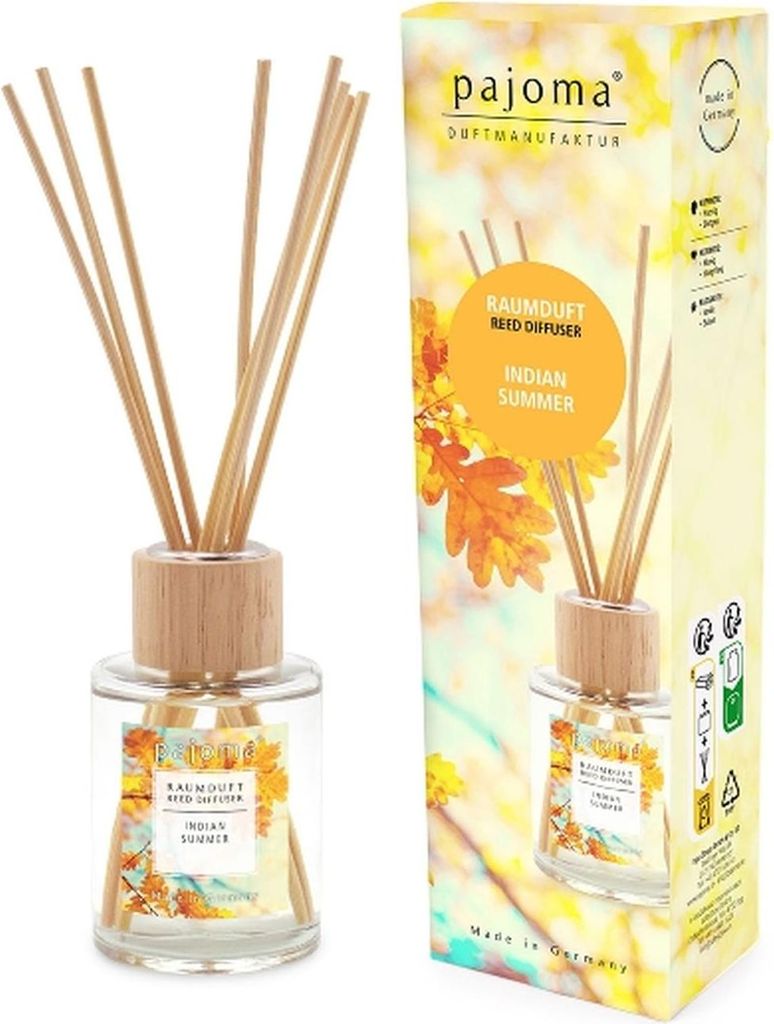 Raumduft Indian Summer100ml mit Holzaufsatz Pajoma Produktbild 