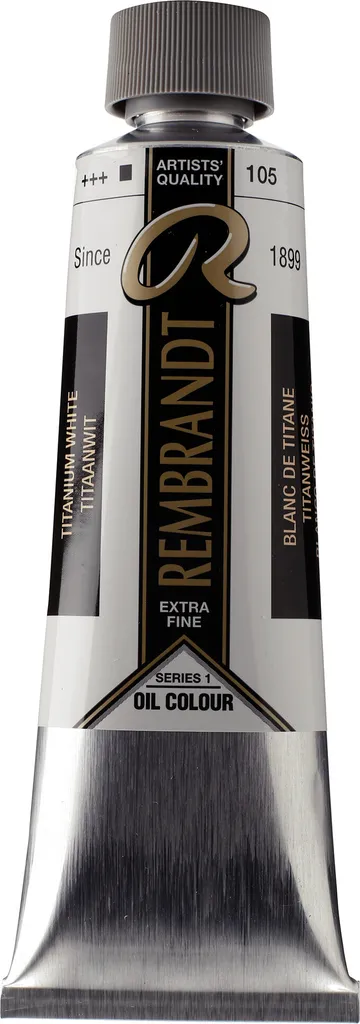 Peinture Huile Rembrandt Blanc Titane 105 : fini le jaunissement 150ml