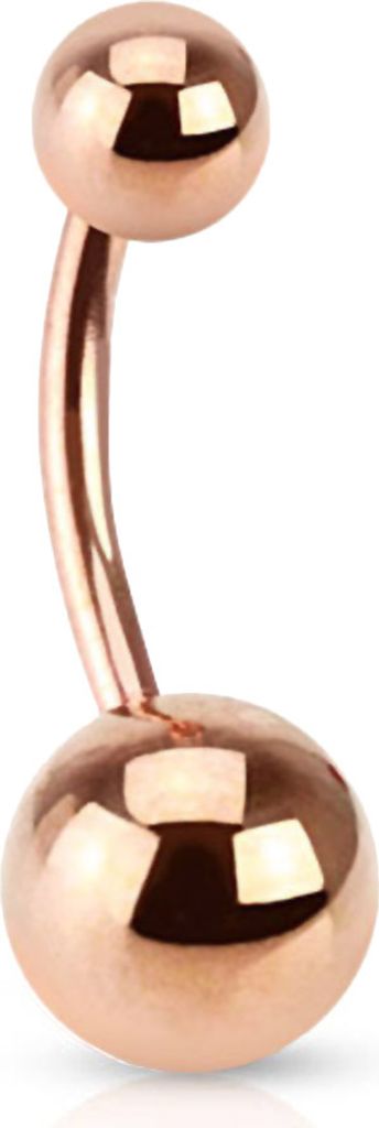 viva-adorno 1,6 x 10 x 5 + 8mm Bauchnabel Piercing Banane Edelstahl rosegold in verschiedenen Größen Z419