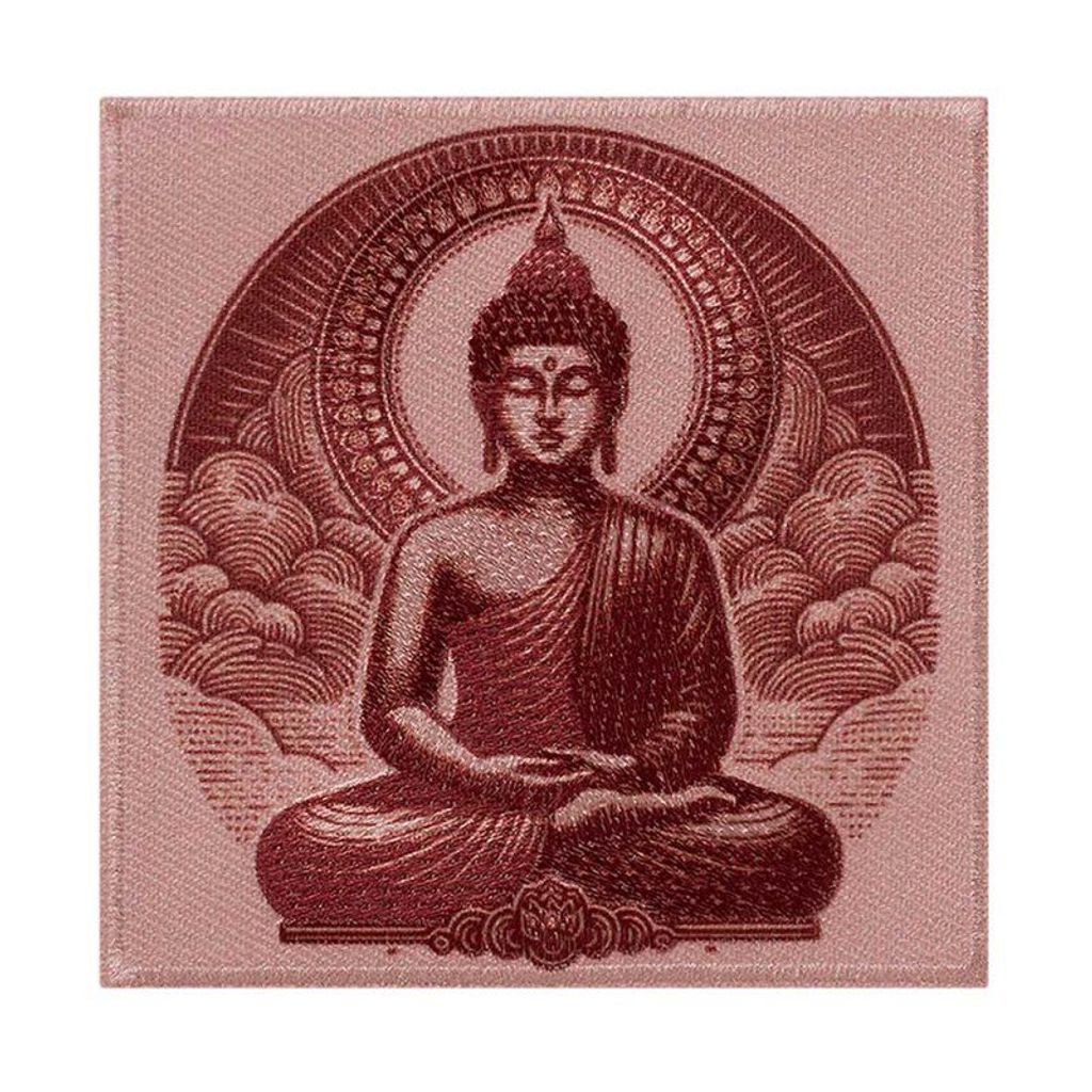 Mono-Quick 14052 Buddha Applikation, Bügelbild, Patch, Aufnäher, ca. 7,5x7,5 cm, Yoga Spirituell