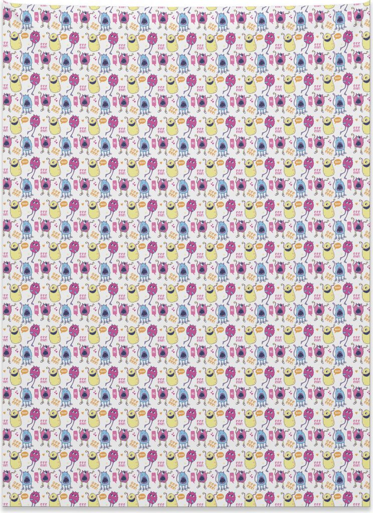Abakuhaus Ausländer Wandteppich, Bunte süße Monster aus Weiches Mikrofaser Stoff Kein Verblassen Klare Farben Waschbar, 110 x 150 cm, Mehrfarbig