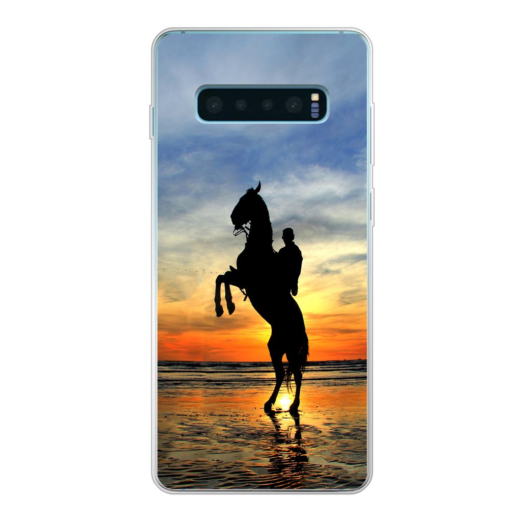 MuchoWow Handyhülle Schutzhülle Hülle für Samsung Galaxy S10 Lite Pferd - Himmel - Schatten Silikon Softcase Handy Hülle - Schutz