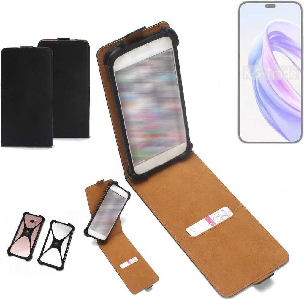 K-S-Trade Handyhülle Schutzhülle kompatibel mit Honor X50i+ Hülle Case Cover Flip Style Bumper schwarz 1x