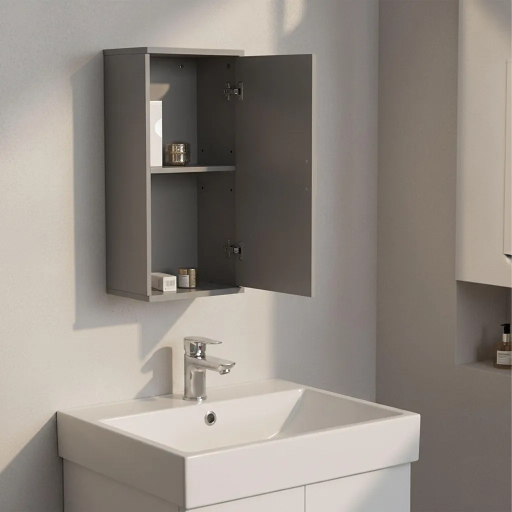 Armoire de toilette murale à étagères modulables pour petit espace 50cm
