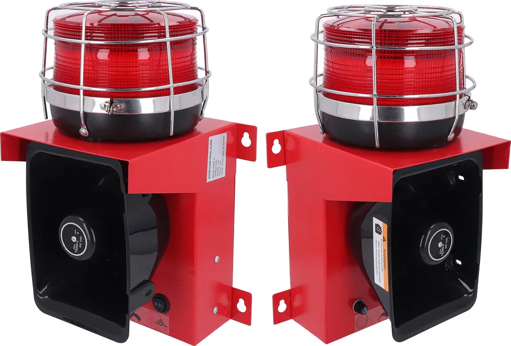 Sirène Industrielle LED 120dB Étanche avec Volume Réglable - 220V - 7