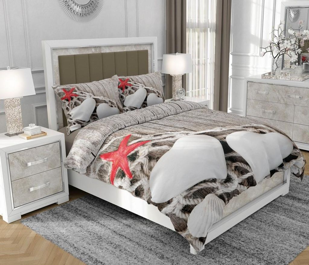 Bettwäsche 140x200 cm + 2x70x80 cm, 3-teilig, 100% Baumwolle, Satin, Reißverschluss, Bunt - SOVIO | So.0149