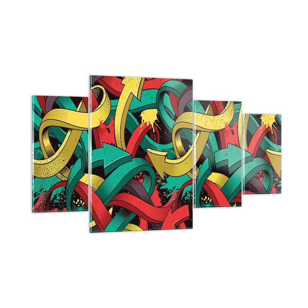 Bilder auf glas - Abstraktion modern - 160x90cm - Glasbilder - Wandbilder - Kunstdruck - zum Aufhängen bereit - Wanddekoration aus Glas - Glas Bil...