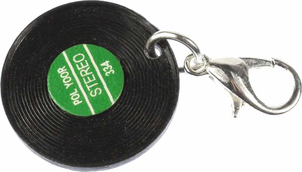 Schallplatte LP Vinyl Charm Zipper Pull Anhänger Miniblings Musik DJ Disko grün