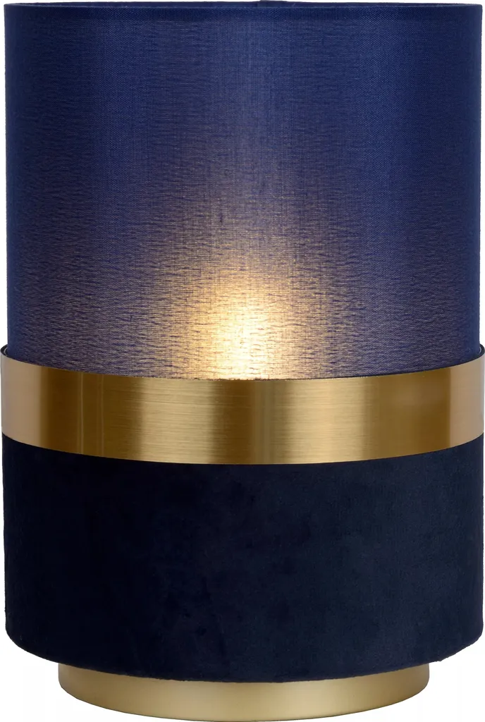 Lampe de table anti-éblouissement en lin bleu marine E14 Extravaganza