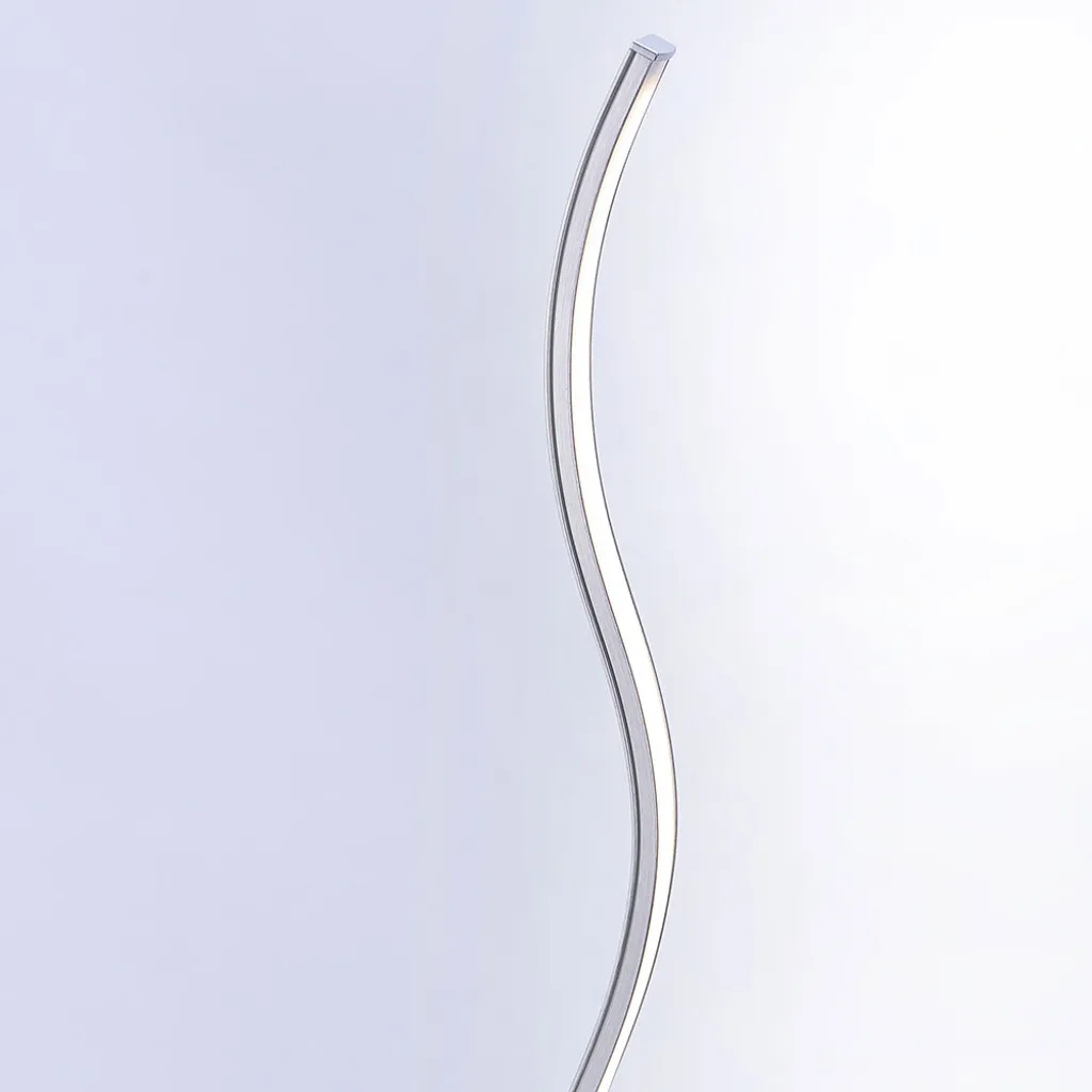 Lampadaire Design Vague Argenté avec LED Intégrées 120cm - Forme Incurvée - 15