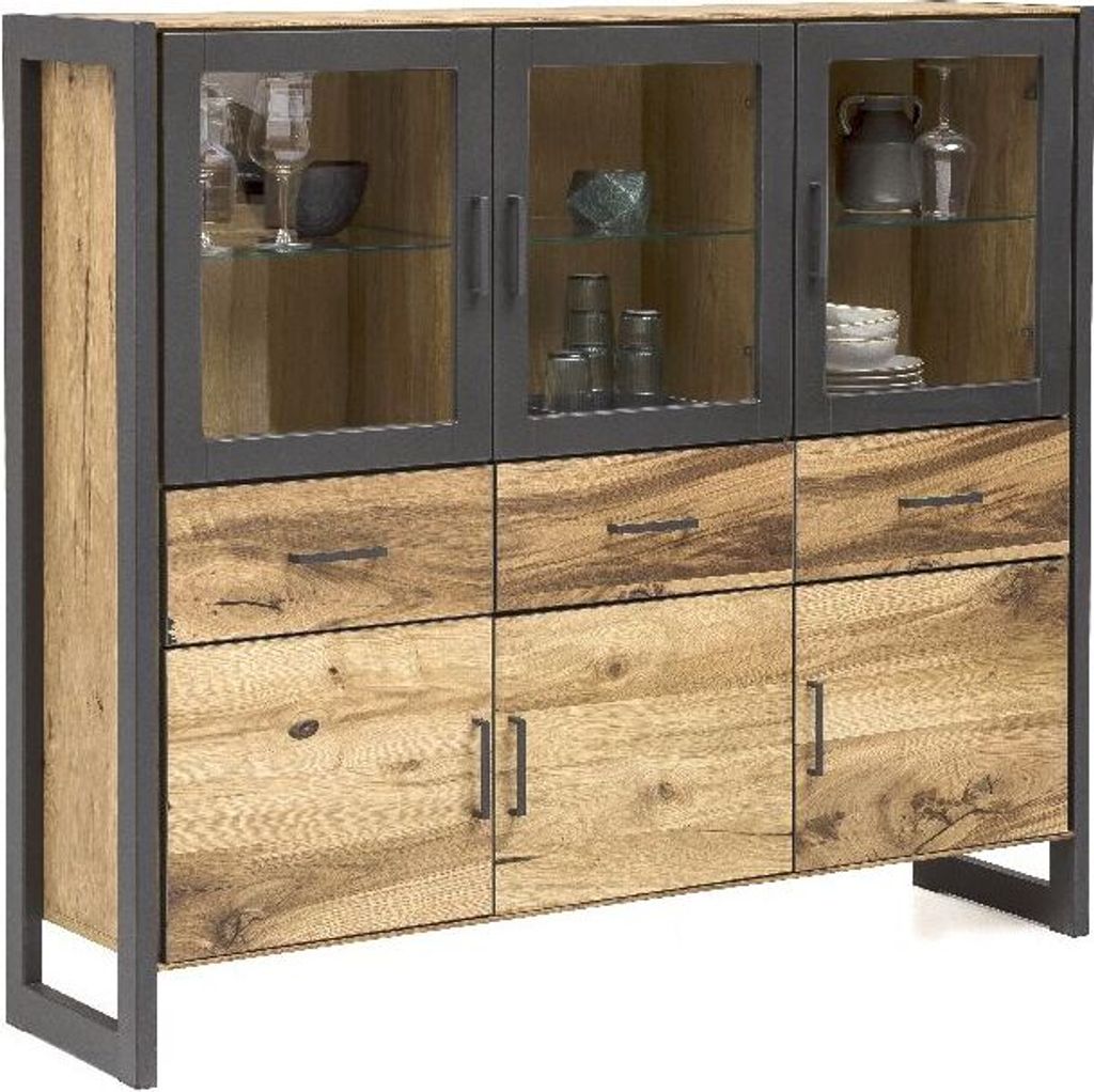 Highboard JANNE 157,5x140,5x40cm Balkeneiche furniert 6 Produktbild 