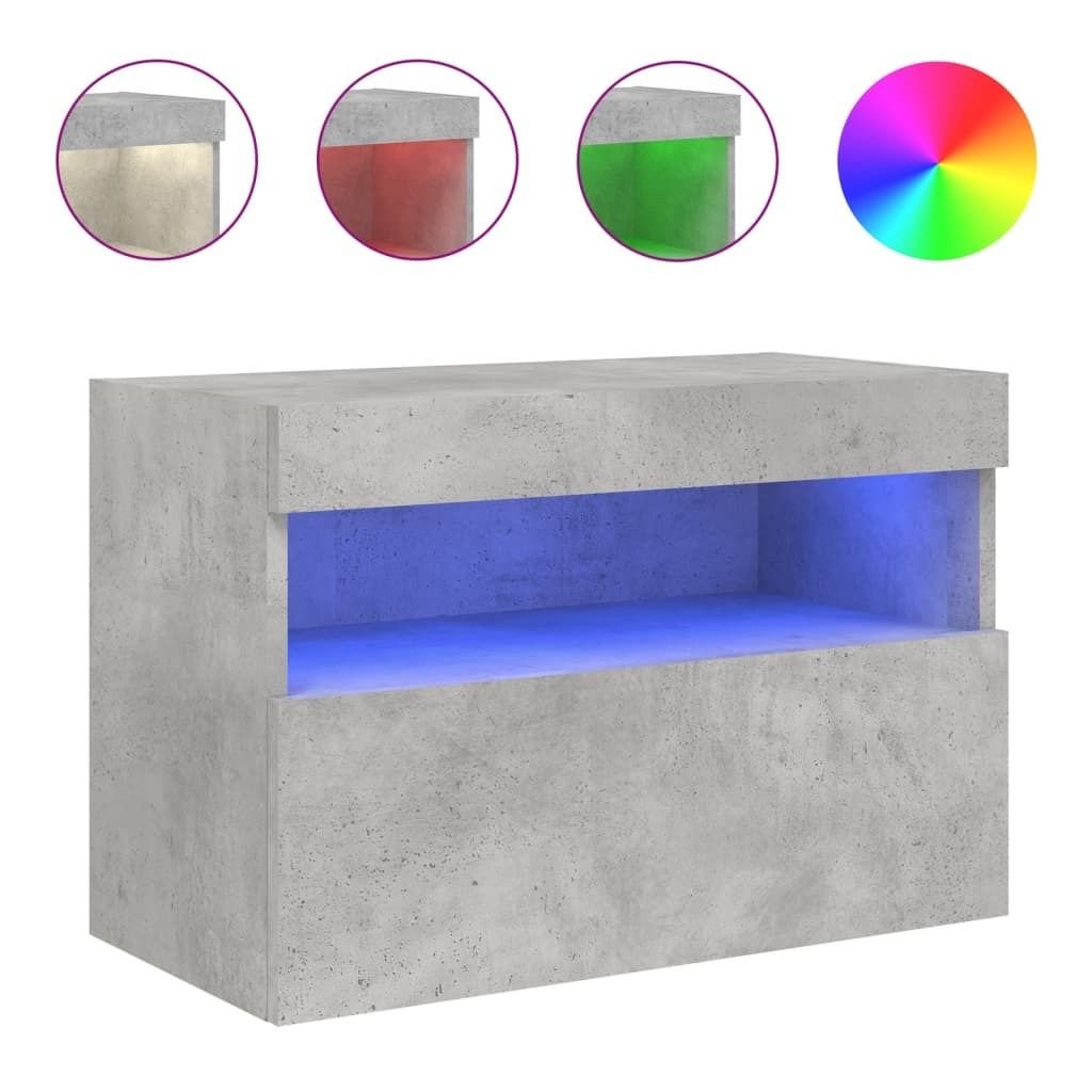 "SALE 2026"TV-Wandschrank, Fernsehtisch - CLORIS - mit LED-Leuchten Betongrau 60x30x40cm - TV-Schränke DEMöbel932636